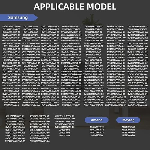 Miniatura 5 de 【Actualizado】DC47-00019A Elemento calefactor de secadora para Samsung DV45H7000EW/A2 DVE50R5200W/A3 DV40J3000EW/A2 DV42H5000EW/A3 DVE50M7450W/A3