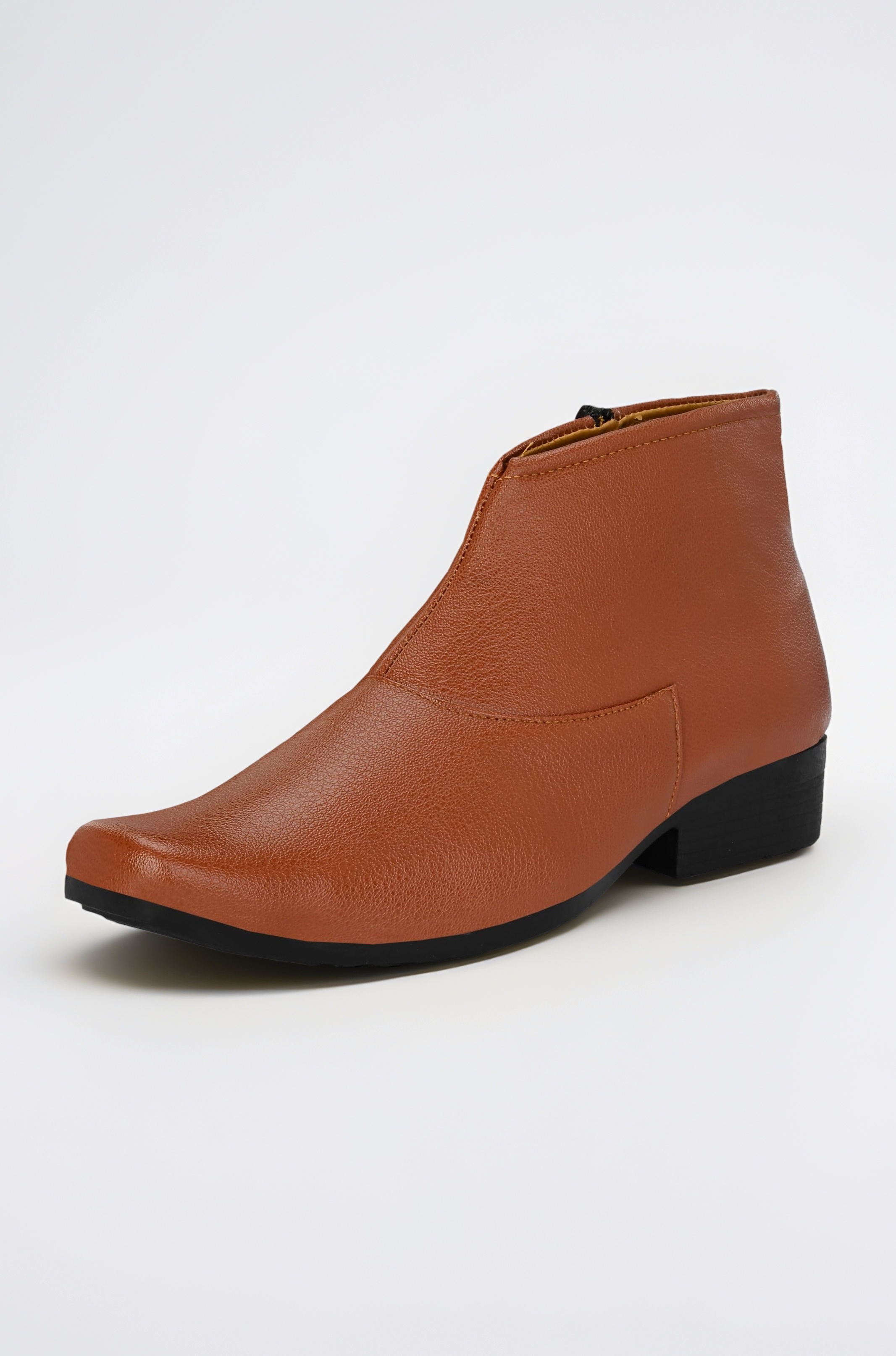 Chelsea-X ™ Fashionable White Leather Zipper High Ankle Length Casual Long Chelsea Boots for Men (IM8200)