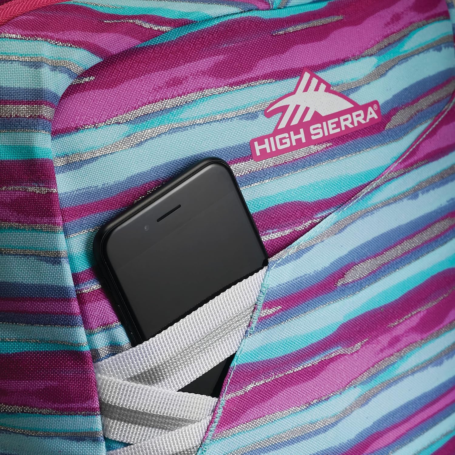 High Sierra Essential Backpack, Laptop Bookbag for Travel, Work, or School, Watercolor Stripes, One Size