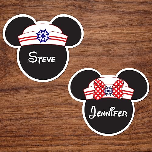 Nautical Sailor Mickey and Minnie Mouse Head Magnets for Disney Cruise Door Decoration Nautical Sailor Mickey and Minnie Mouse Head Magnets for Disney Cruise Door Decoration