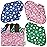 Wegreeco Cloth Menstrual Pads - Soft Washable Pads for Women - Reusable Panty Liners for Women - 6 Pack with 1 Cloth Mini Wet Bag (Large, Chrysanthemums)