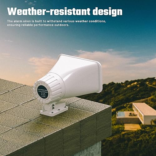 Miniatura 3 de Sirena de alarma altavoz de bocina fuerte 150dB doble tono sirena de seguridad al aire libre 30W anillo de seguridad eléctrica arriba abajo