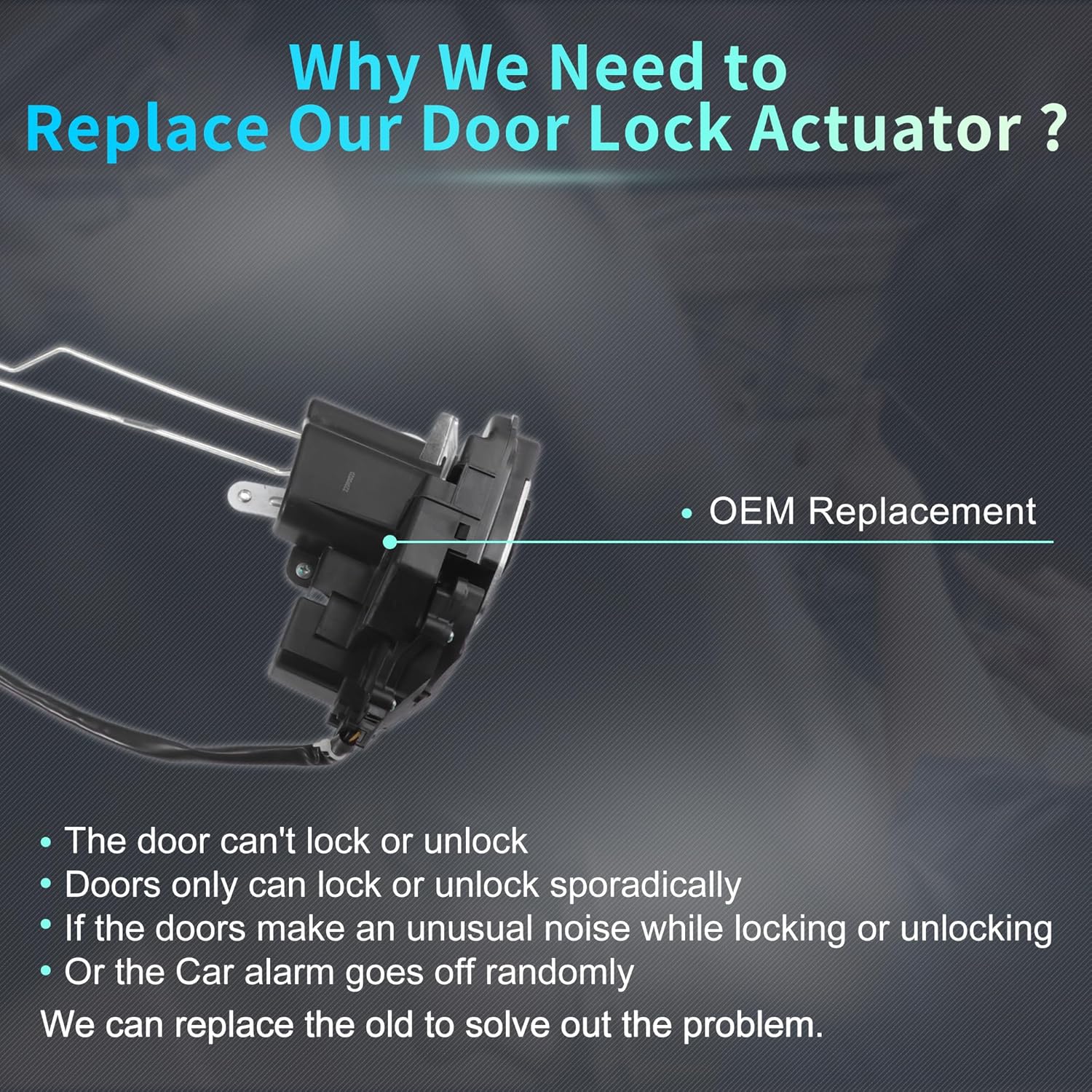 X AUTOHAUX Replacement Rear Left Driver Side Power Door Lock Actuator Motor with Cable for Kia Spectra SX Spectra5 SX 2007-2009 Door Latch Actuator Assembly Replace No.814102F010 Black