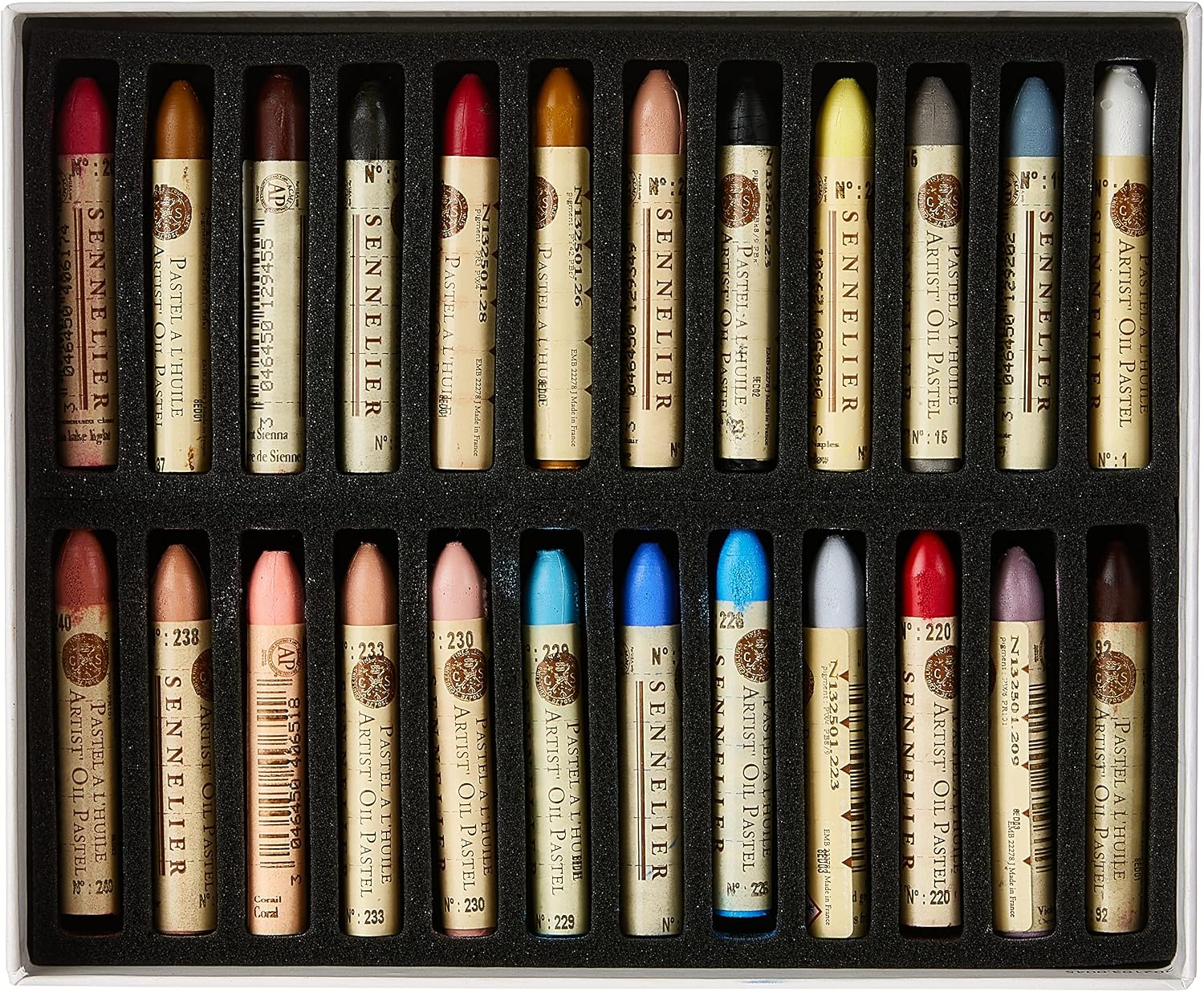 SENNELIER Oil French Pastel for Professional Artists, Portrait Set of 24