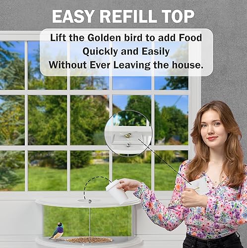 Miniatura 4 de Comedero para pájaros de 180 ventanas para la máxima observación de aves silvestres, vista clara, interior para mejorar tu hogar y oficina con la