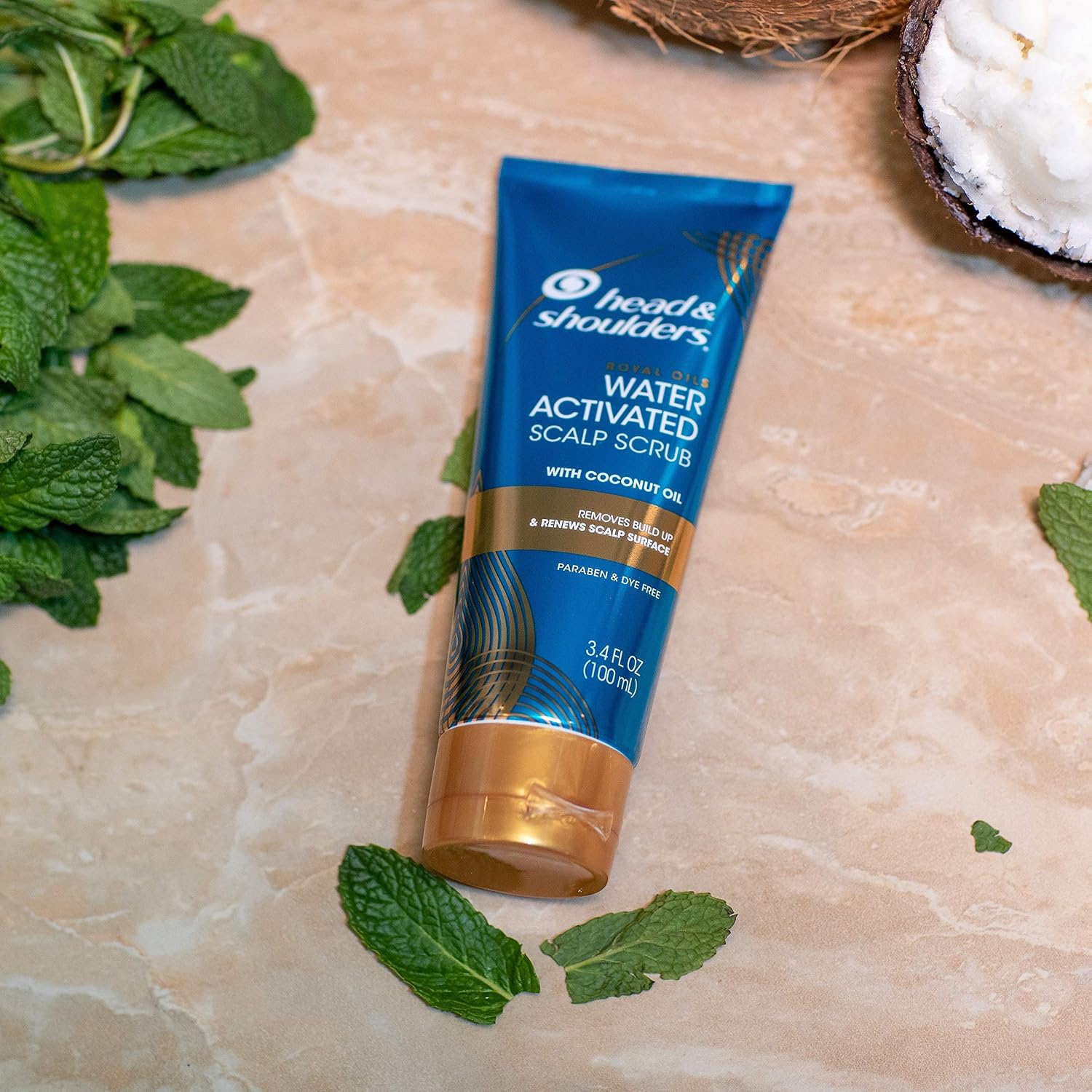 Head & Shoulders Royal Oils Water Activated Scalp Scrub With Coconut Oil Dye Free, 3.4 Fl Oz
