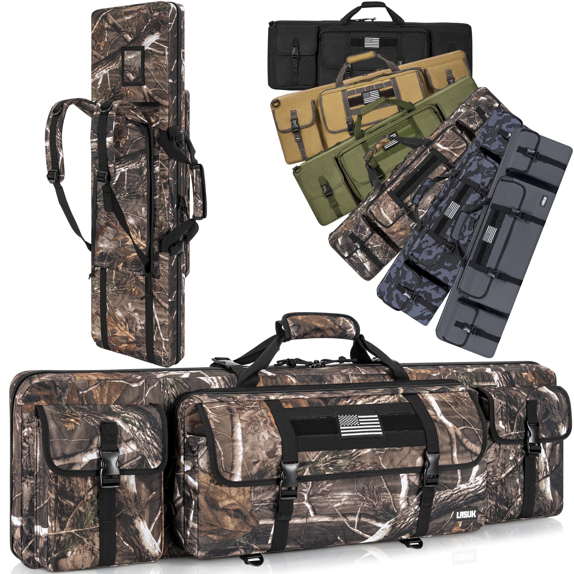 Tactical Double Long Gun Bag Rifle Case w/Backpack Strap