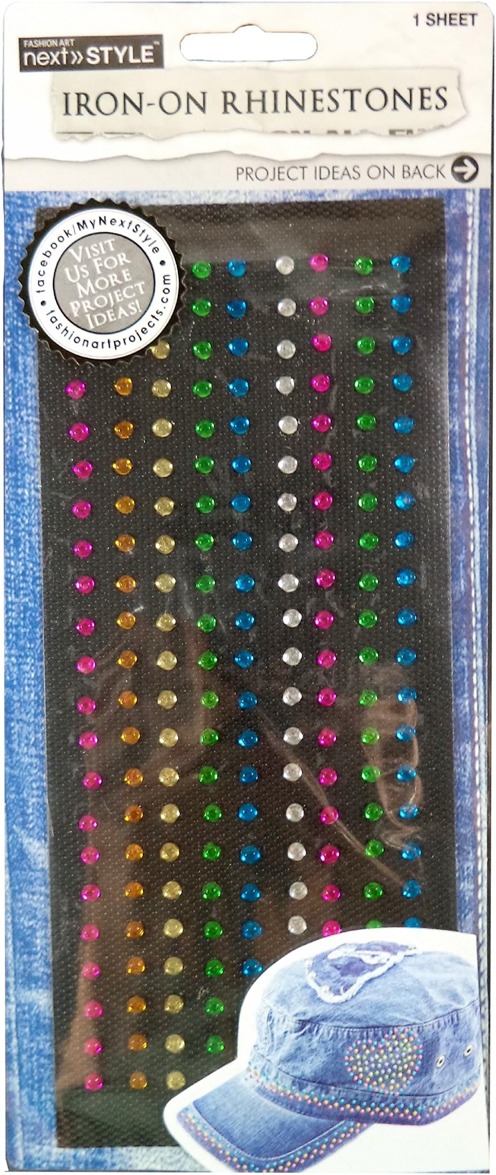 Next StyleNext Style Iron-On Rhinestone Transfer Sheet Assorted Color Lines