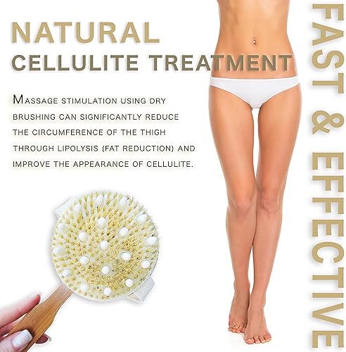 Miniatura 3 de Ozziko - Cepillo para el cuerpo anticelulitis cepillo exfoliante de piel para celulitis piel seca cabello encarnado estrías drenaje linfático