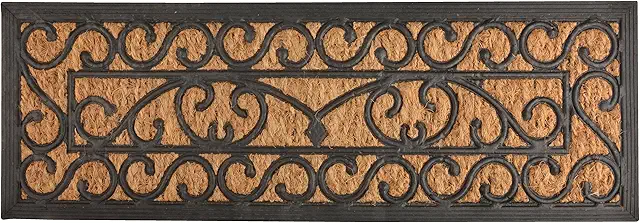 Esschert Design Rubber Doormat with Coconut, Black/Brown, 75x25 cm - Gummi Dörrmatta