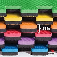 Vista 6 de Norsk - Alfombrillas de espuma de 1/2 pulgada reversibles de doble cara para gimnasio en casa - Baldosas de espuma EVA entrelazadas