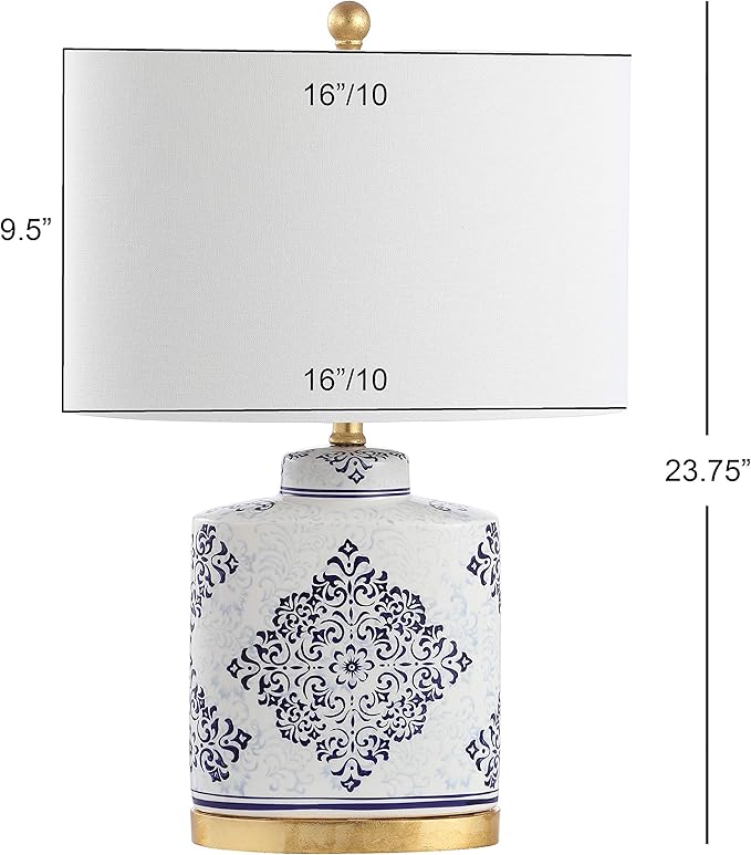Safavieh Lámpara de Mesa Azul y Blanca 24 pulgadas Juego de 2 miniatura 3