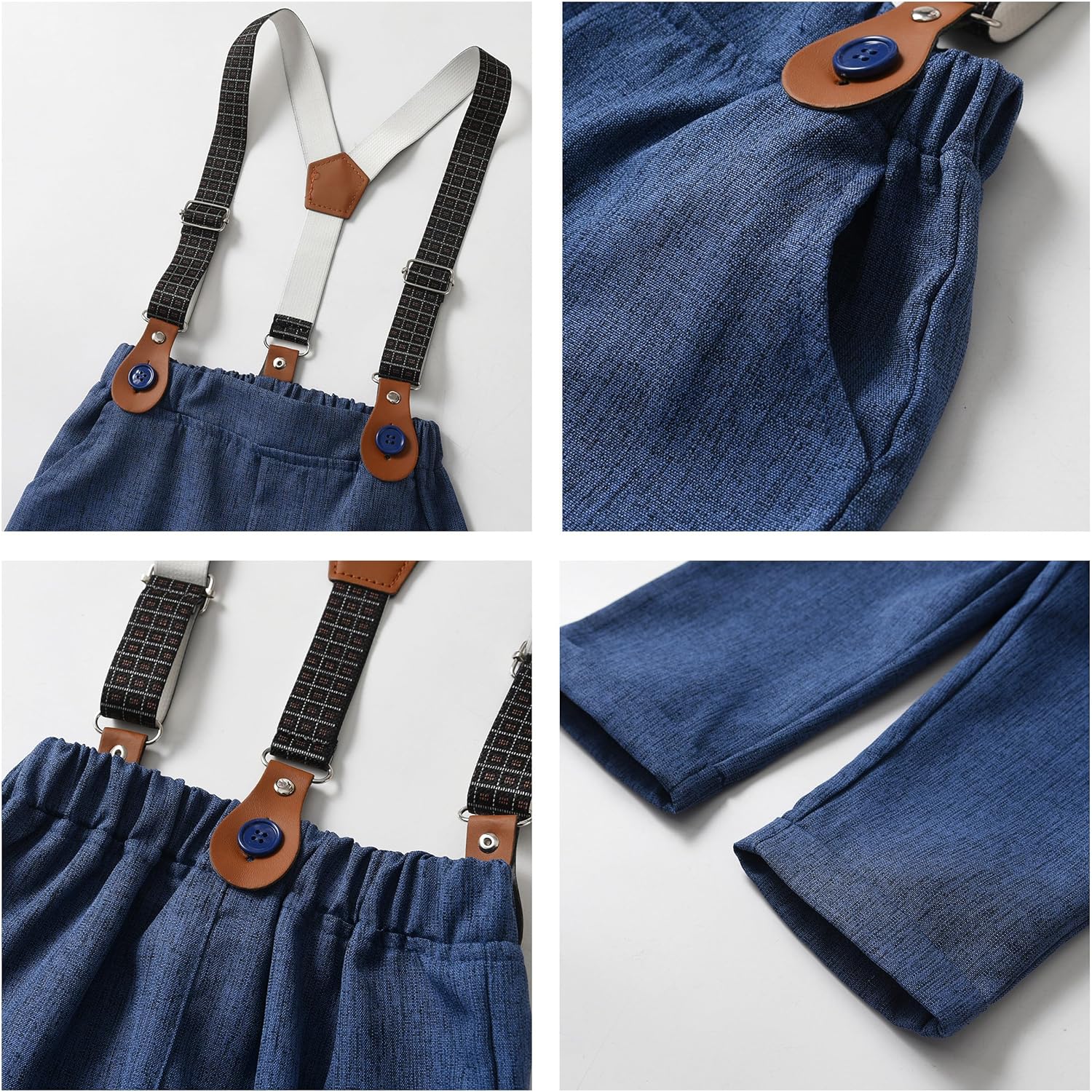 Volunboy Boys Clothes Set Toddler Wedding Ring Bearer Outfits Formal Gentleman Bowtie Suspenders Pants Set Dress Suits - Image 5