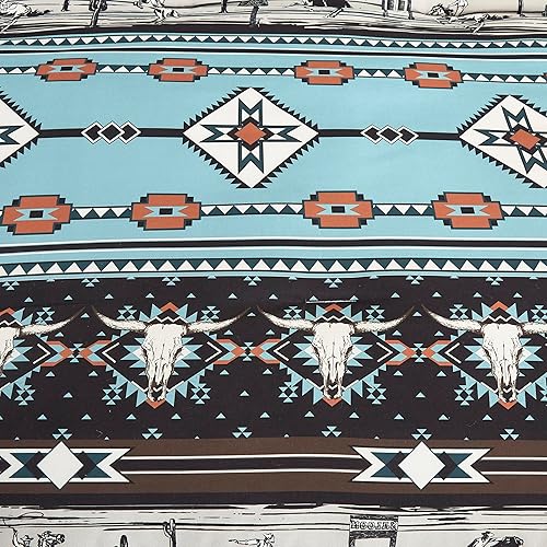 Miniatura 7 de Chezmoi Collection Boone - Juego de edredón de 7 piezas Southwestern Cowboys Rodeo, ropa de cama de microfibra lavada con estampado de arcilla