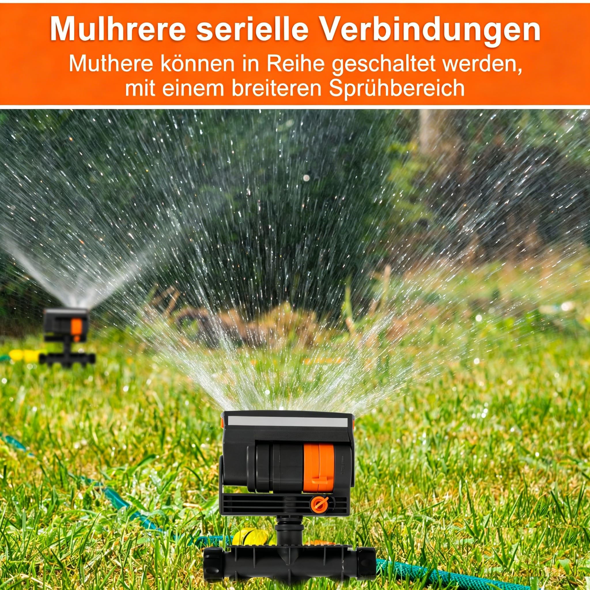 2 Stück Viereckregner 16 Löcher mit Bodennadel 90 M² Rasensprenger Viereckregner Fächerspray Einstellbarer Wasserdurchfluss Rasensprinkler von Pflanzen in Gärten Rasenflächen Gemüsegärten (2pcs)