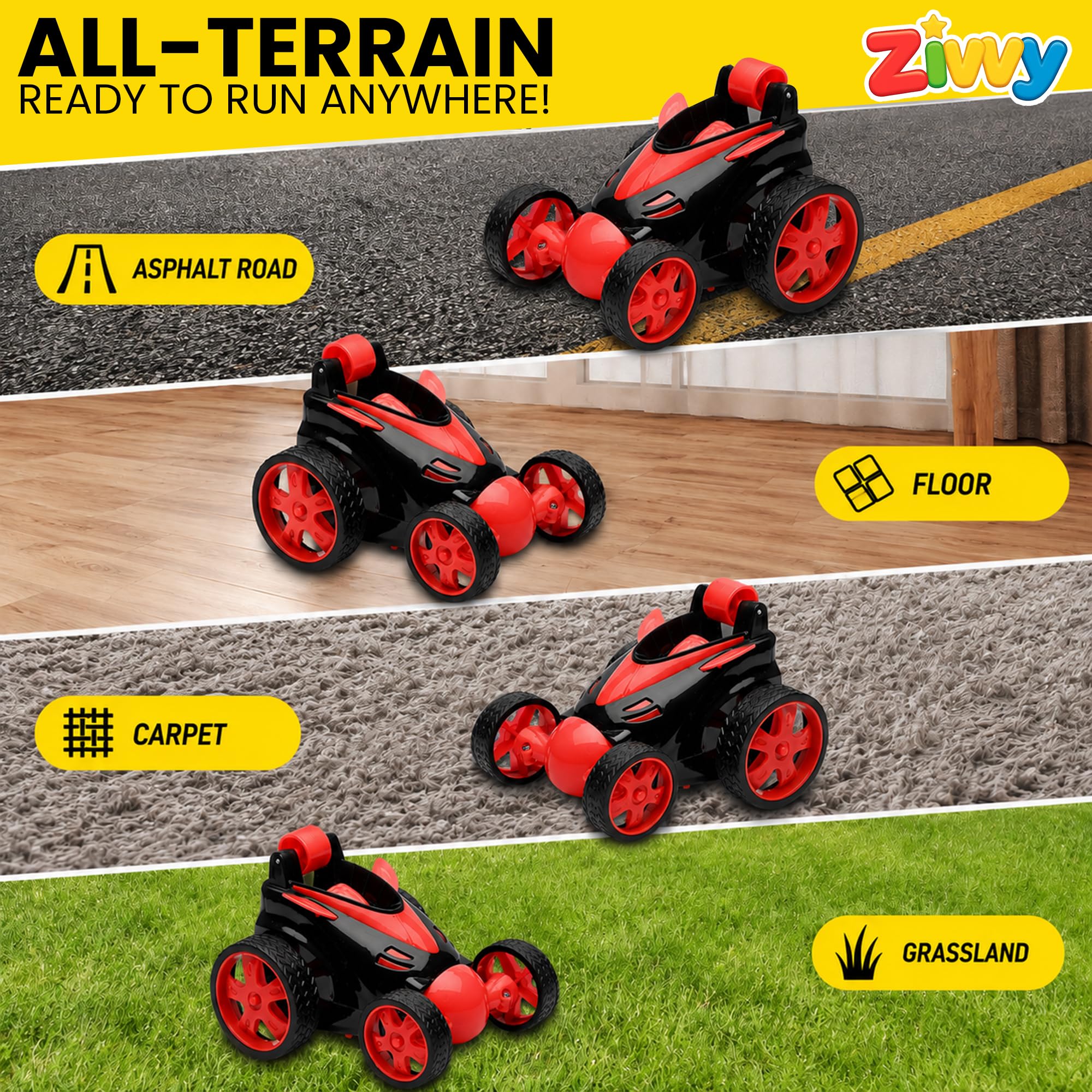 Red Stunt Car - Remote Control & 360° Spins -2