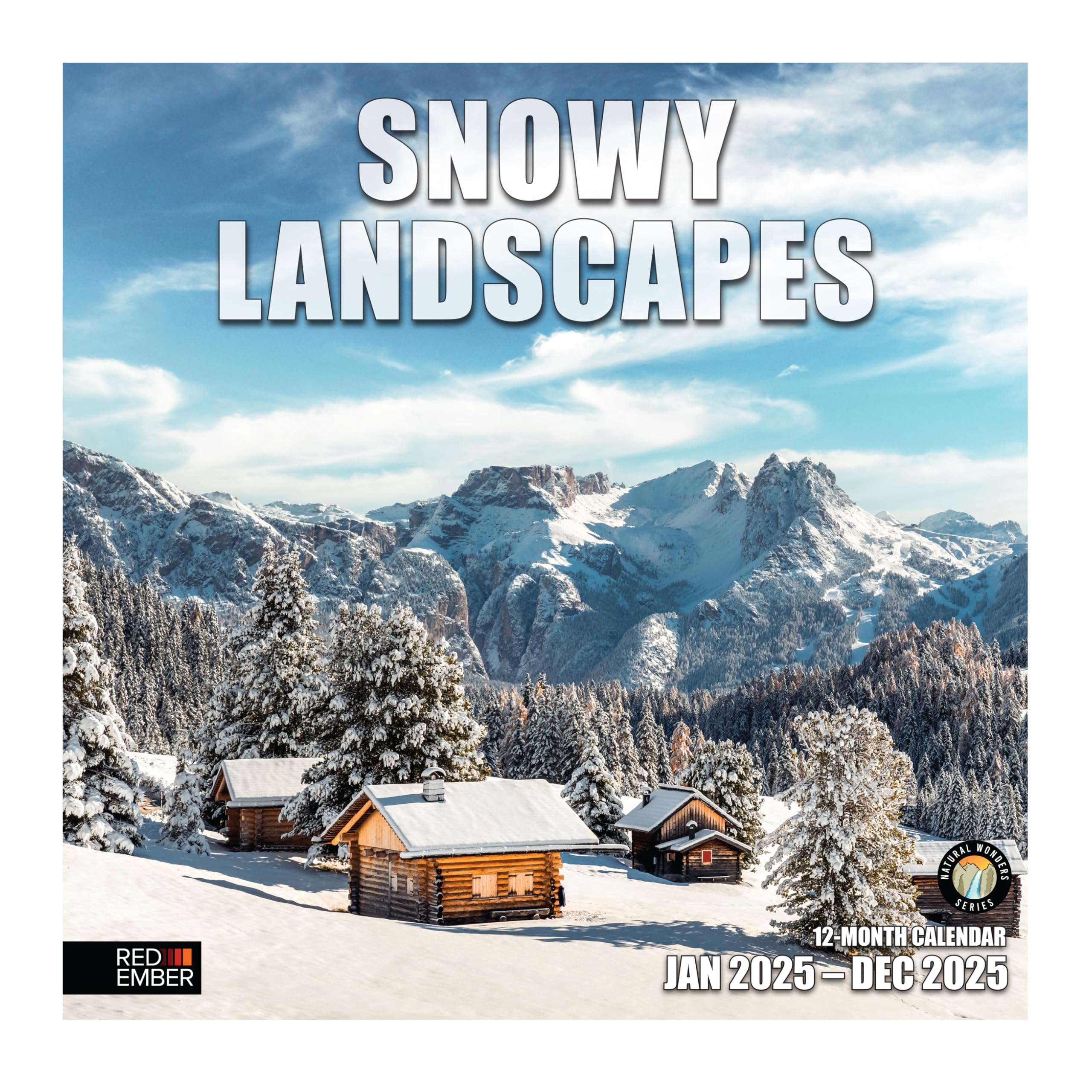 RED EMBER Snowy Landscapes 2025 Wall Calendar 12 Month | 12" x 24" Open | Thick &amp; Sturdy Paper | Giftable | Calendar 2025