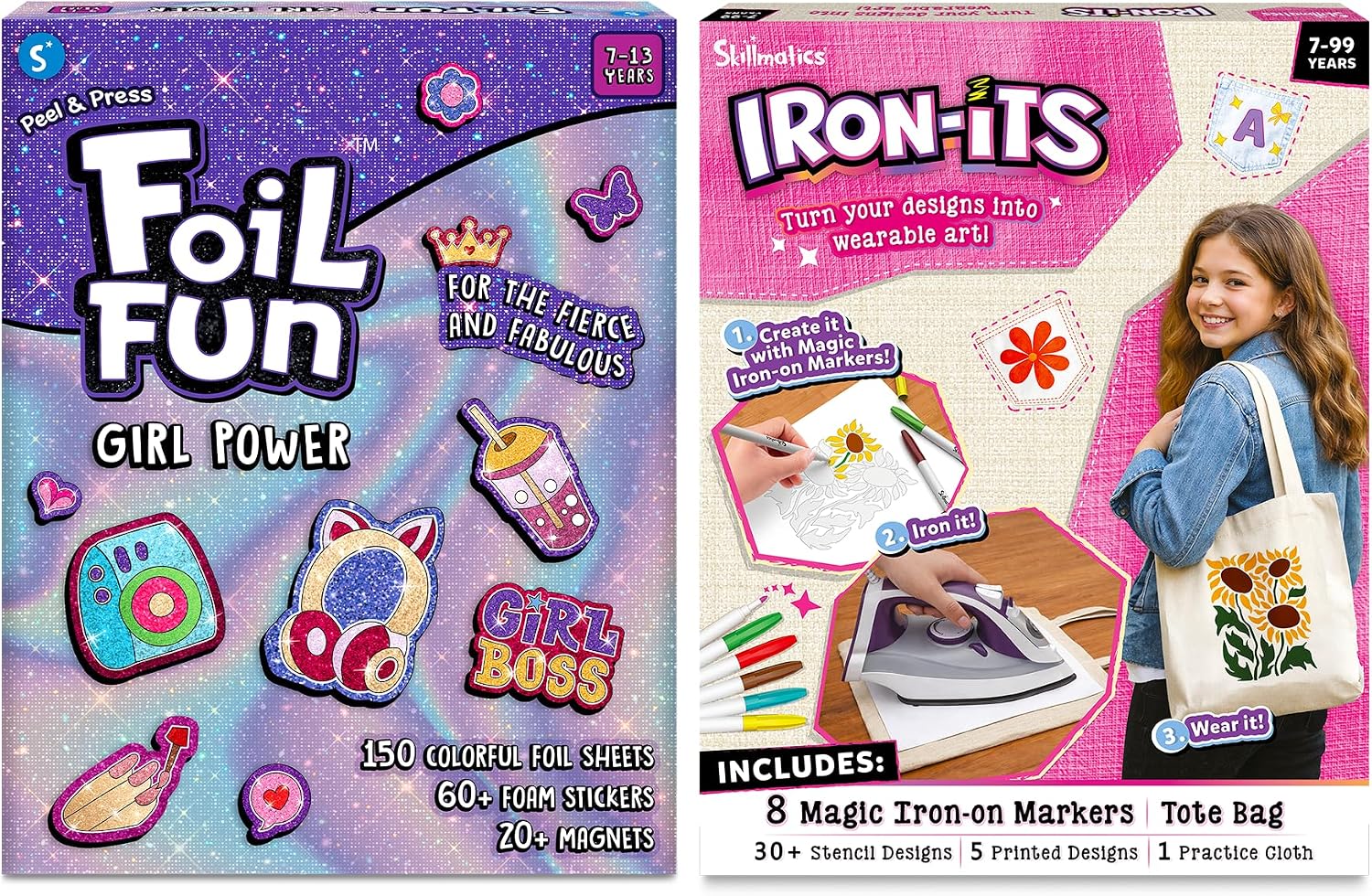 Skillmatics Foil Fun - Girl Power & Iron-Its – Iron-On Transfer Kit Bundle