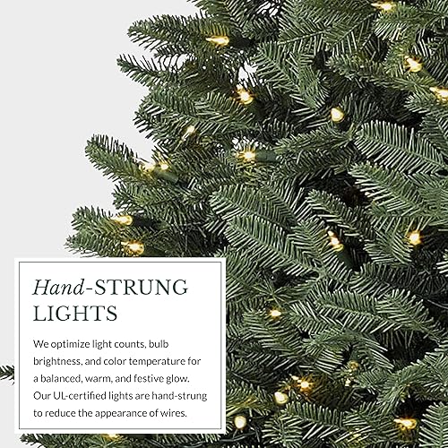 Miniatura 4 de Balsam Hill Árbol de Navidad artificial preiluminado de 75 pies abeto bálsamo BH con luces incandescentes transparentes que incluye soporte bolsa de