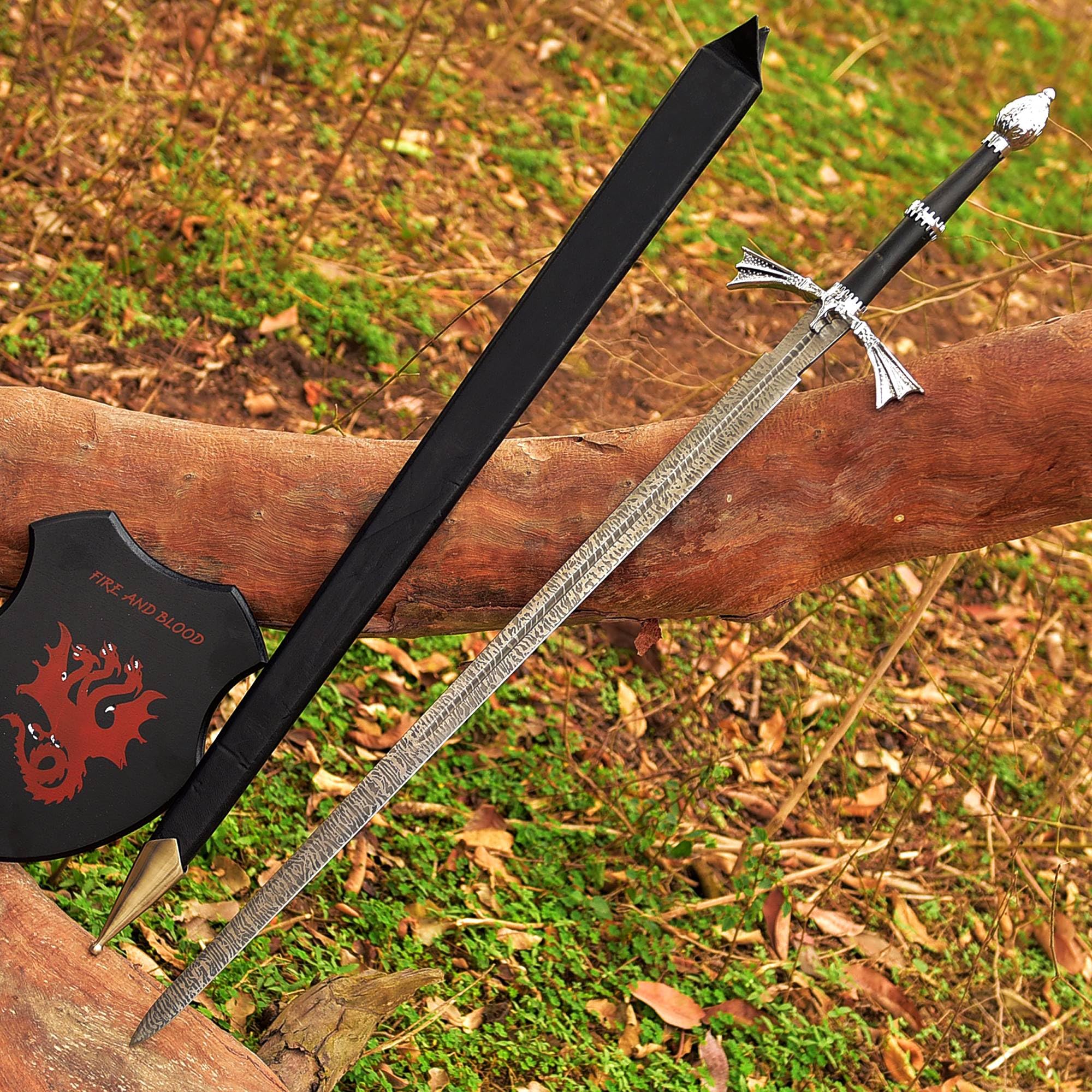 Unique Blades Dark Sister Daemon Targaryen Replica 41-Inches With Wall Mount, Scabbard Cosplay Display For Wall Decorative Gift Man Women, Sculptures Wall Sculptures (Dark Sister)
