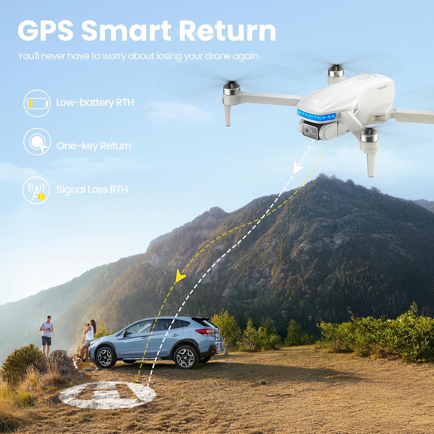 GPS Drones with Camera for Adults 4K, Brushless Motor FPV Drone with Auto Return, Follow Me, Tap Fly & Circle Fly, Under 249g, 46 Mins Flight, Foldable Drone for Adults Beginners