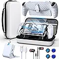 Accessories Bundle for PlayStation Portal, Portable Carrying Case for PS Portal, Magnetic Charging dock for PS5 Portal, Protective Case, 2 HD Screen Protectors, Wired Headphone, 4 Thumb Grips