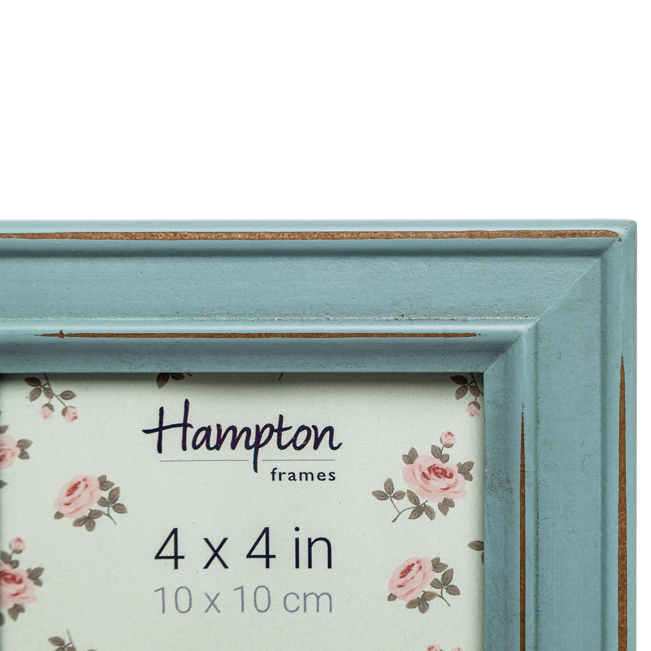 Cadre Photo Paloma Hampton Frames 10x10cm - Finition Vieillie Jaune Moutarde - Verre Protection - Style Shabby Chic