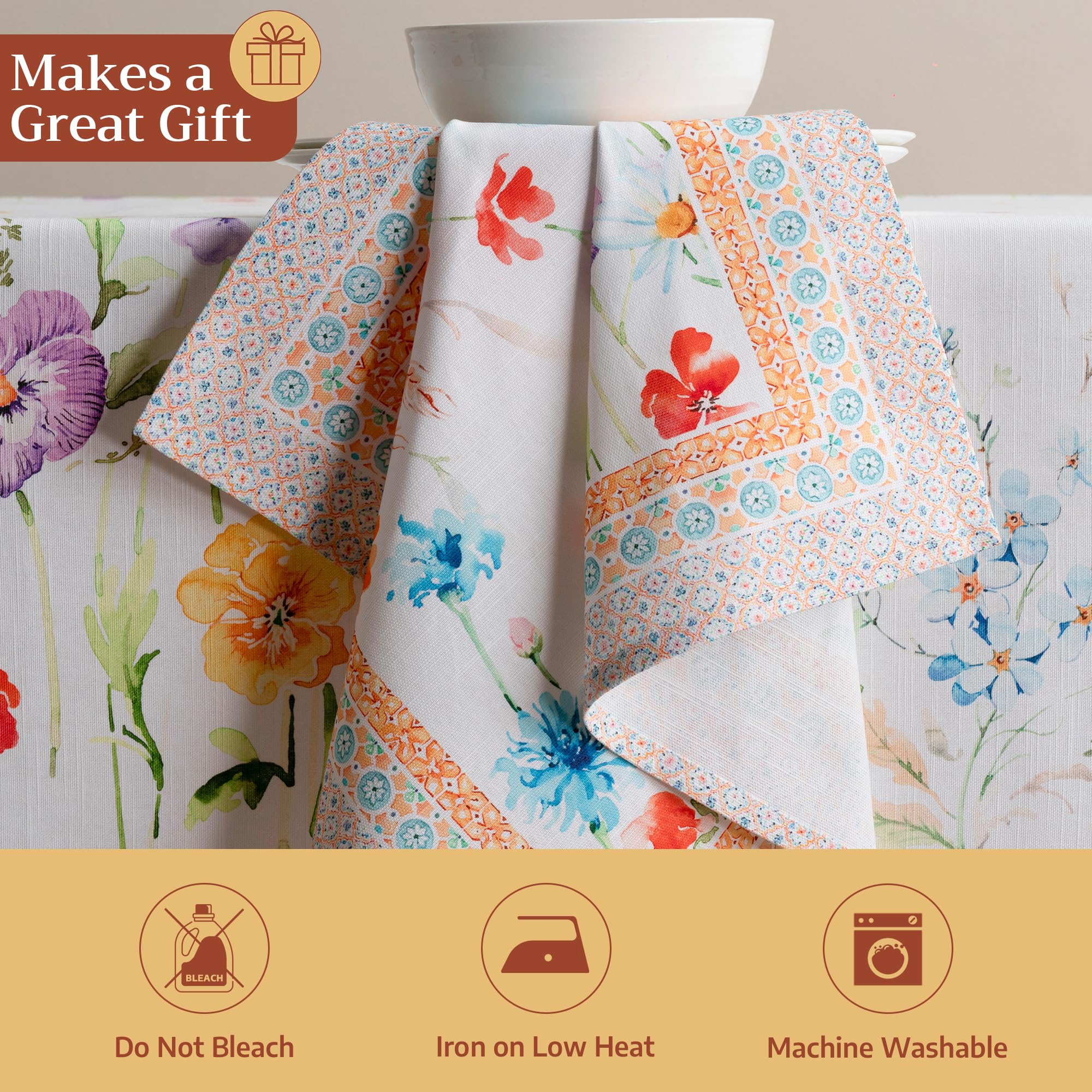 Maison d' Hermine Servilletas de cena 100% algodón (45 cm x 45 cm), juego de 4 servilletas decorativas de tela lavable, para comedor, fiestas de bufé y camping, susurro de verano, primavera/verano