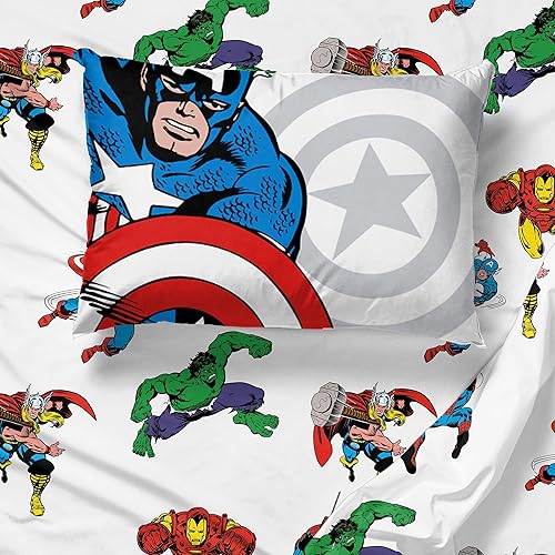 Miniatura 5 de Jay Franco Marvel Avengers Comic Cool - Paquete de ropa de cama individual de 8 piezas, incluye juego de cama, juego de sábanas