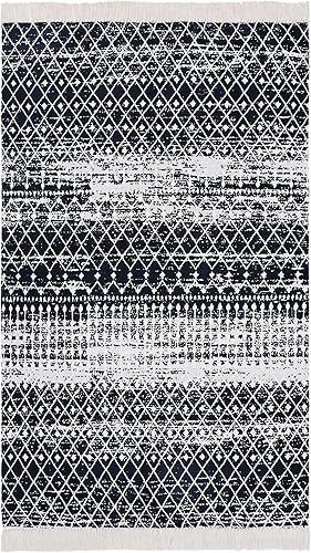 Miniatura 4 de Kaspene Home - Alfombra tradicional persa y oriental de algodón de poliéster - Alfombra lavable naranja y azul para dormitorio, cocina, sala de