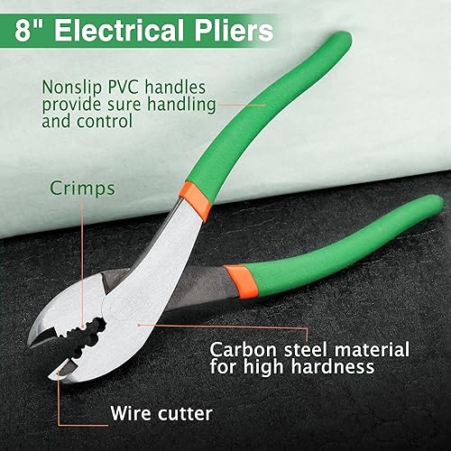 Miniatura 2 de Alicates de crimpado para terminales de electricista con cortador Herramientas de prensado de alambre de cable Cortador eléctrico con mango de PVC