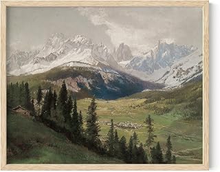 HAUS AND HUES Mountain Wall Art – Vintage Landscape Prints, Rustic Mountain Paintings, and Farmhouse Wall Decor (Unframed 8x10)