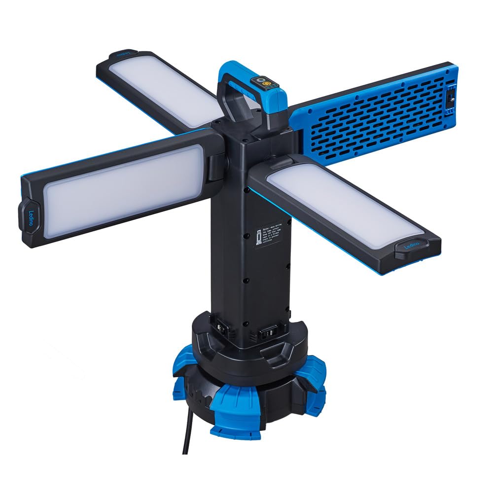 Ledino LED Arbeitsleuchte "Linden" 360° mit einstellbarer Lichtfarbe & 24.000lm 11162008001022 Leistung: 200 (4x50) W/Lichtstrom: 24.000 Lumen/Schutzklasse: IP65/Lebensdauer: 30.000 Std.