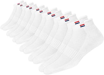 NAVYSPORT 6 Pairs Men’s Cotton Ankle Trainer Socks | Cushioned Sports & Running Socks | DRI-WIK Moisture Wicking | Reinforced Heel & Toe | Breathable & Durable | Sizes 6-11 & 9-12