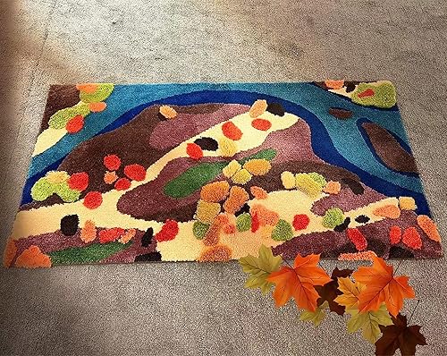 Miniatura 2 de LEVINIS Alfombras de área de musgo, alfombra decorativa para el hogar, alfombra de pelo suave para dormitorio, antideslizante, acogedora alfombra de