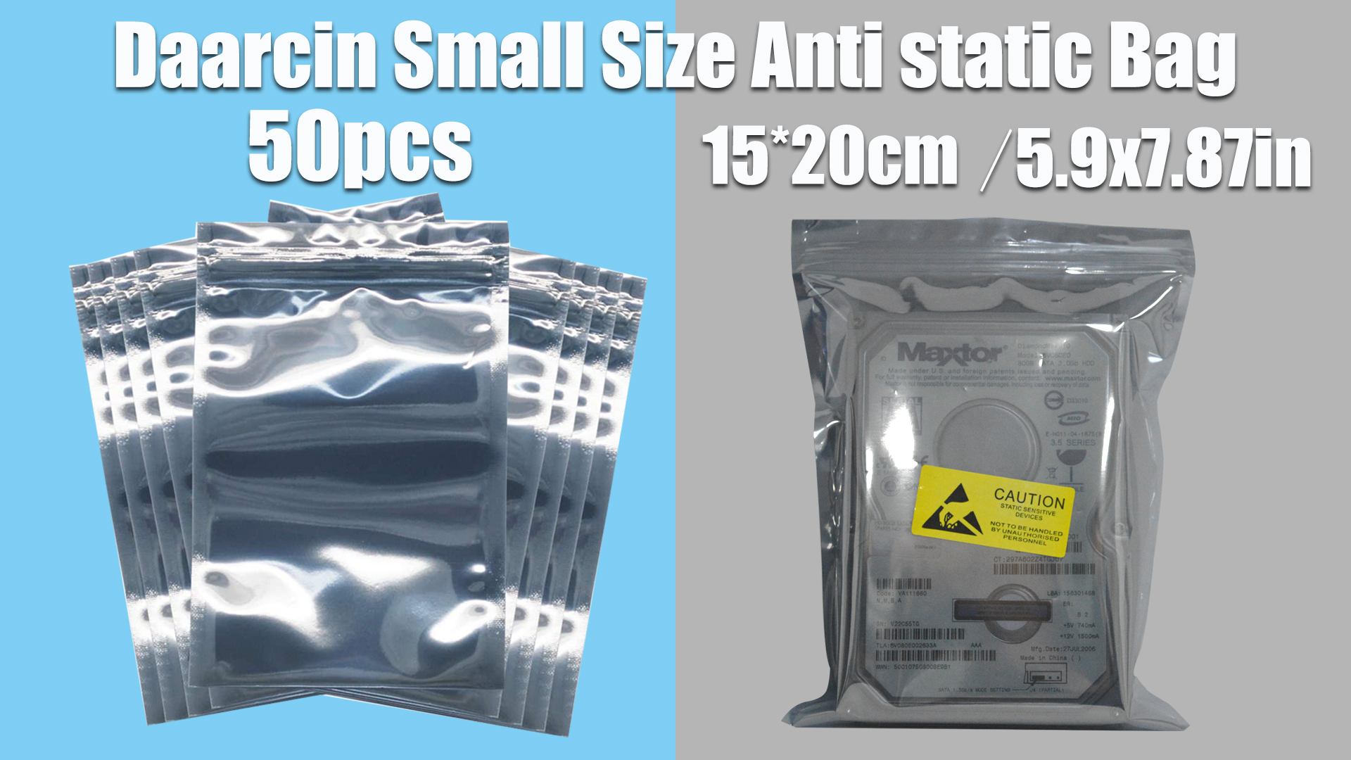 Amazon.com: Daarcin 50pcs Anti Static Bags,5.9x7.87in/15x20cm
