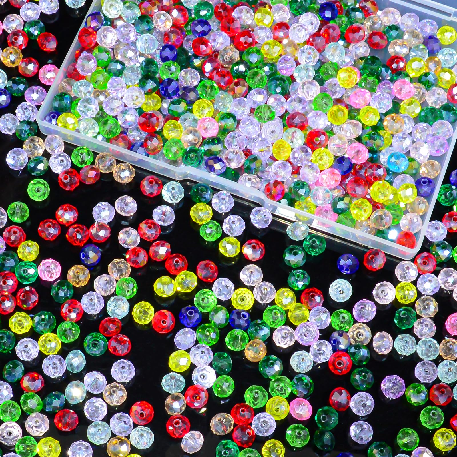 Laopottbeads 460Pcs Colors Random 8mm Crystal Glass Beads for Jewelry Making Beads for Bracelets Necklace Pendants Making Supplies(Mixed Colors) โ image 1