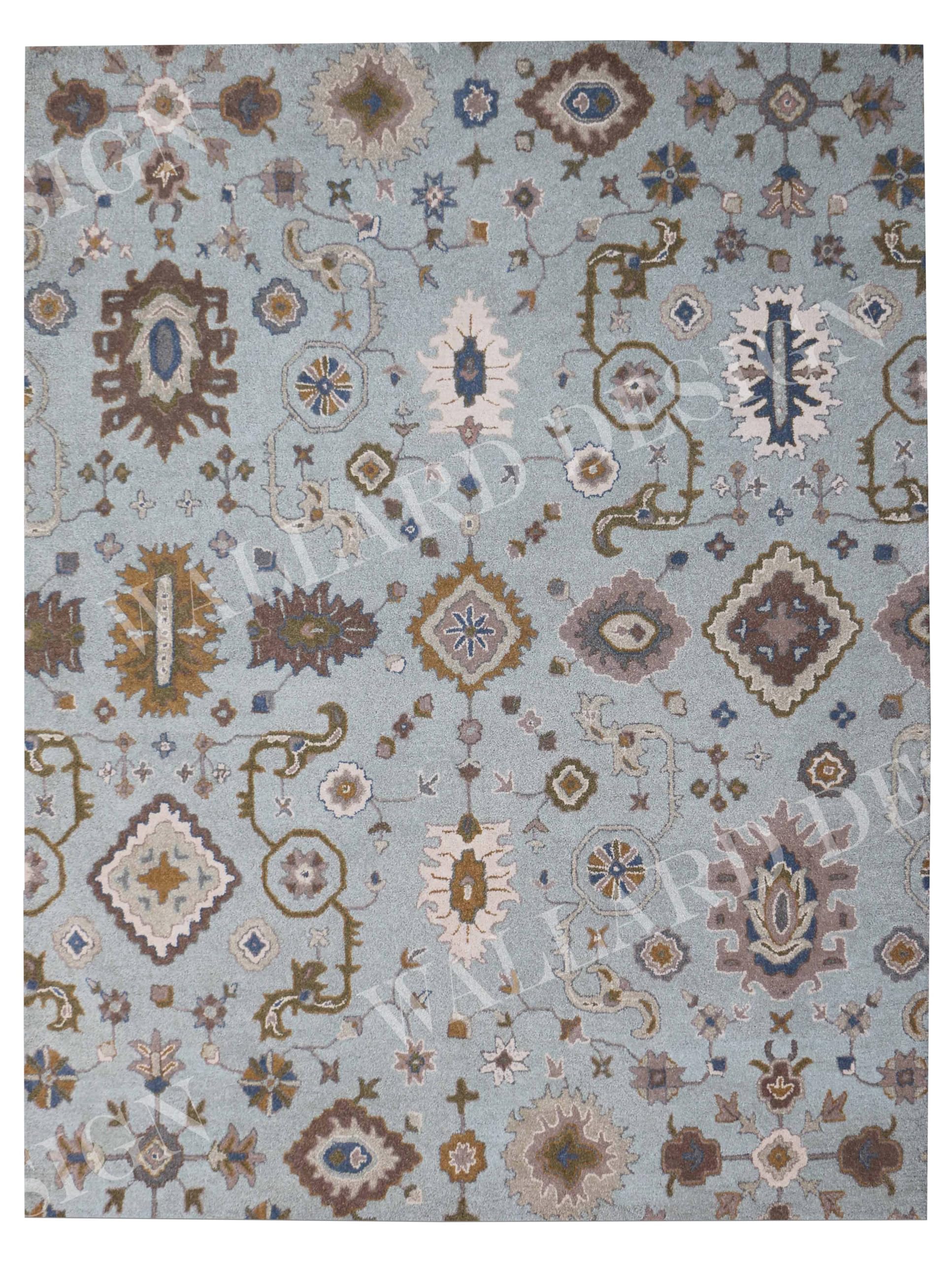 Tapis en laine fait à la main bleu Weavers Juno, l'atout charme du salon