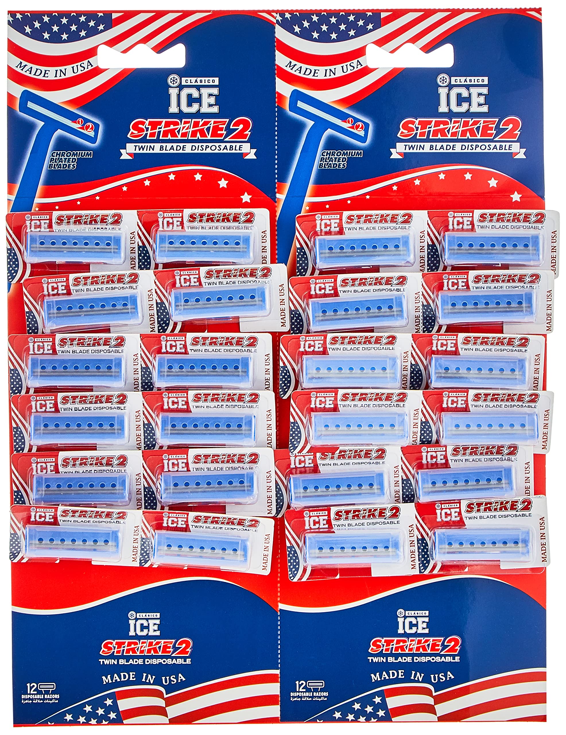 Strike, Disposable Twin Balde Razor Without Lubra Hanging Card (48 Razor)