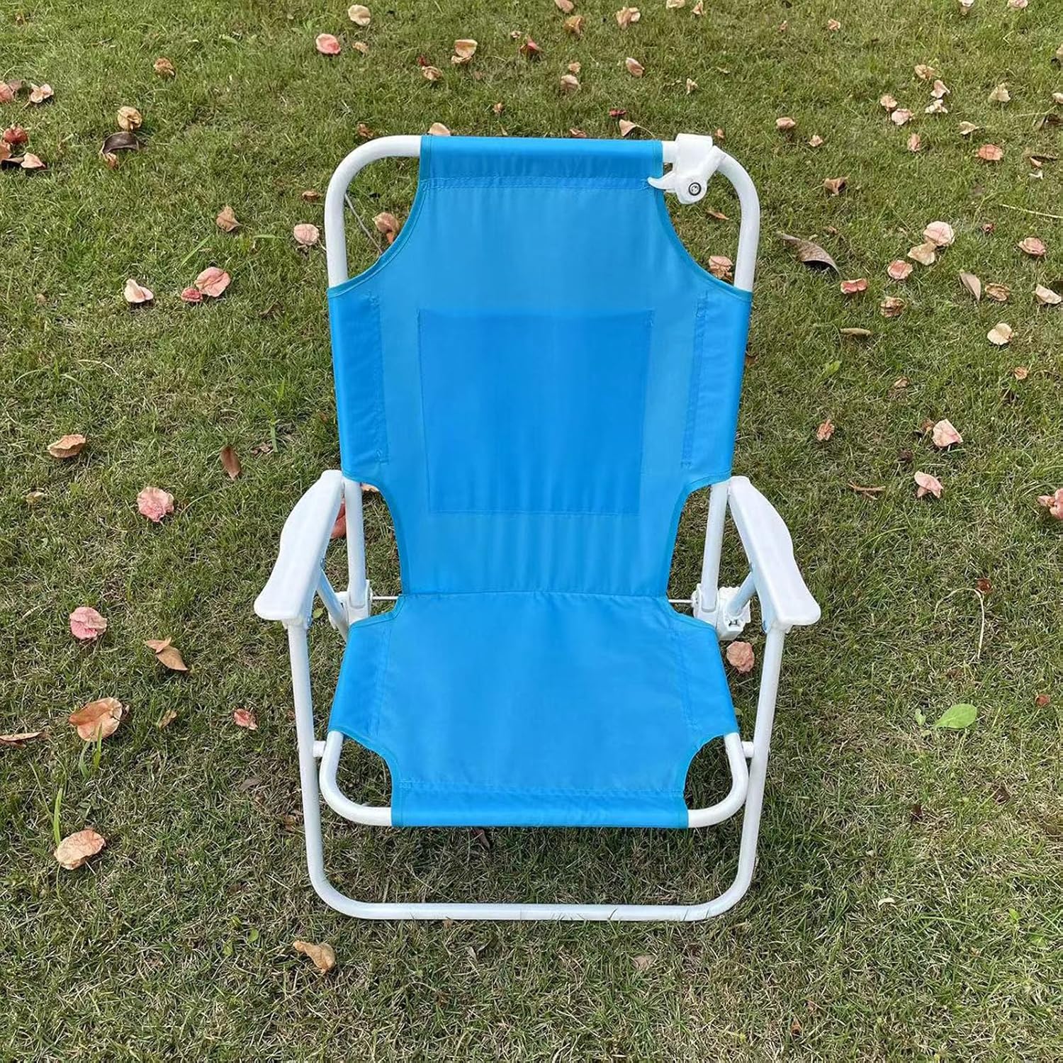 Kids Outdoor Chair With Protective Canopy Reinforced Metal Frame Light Weight Foldable For Beach Trip Portable Kids Beach Chair With Umbrella