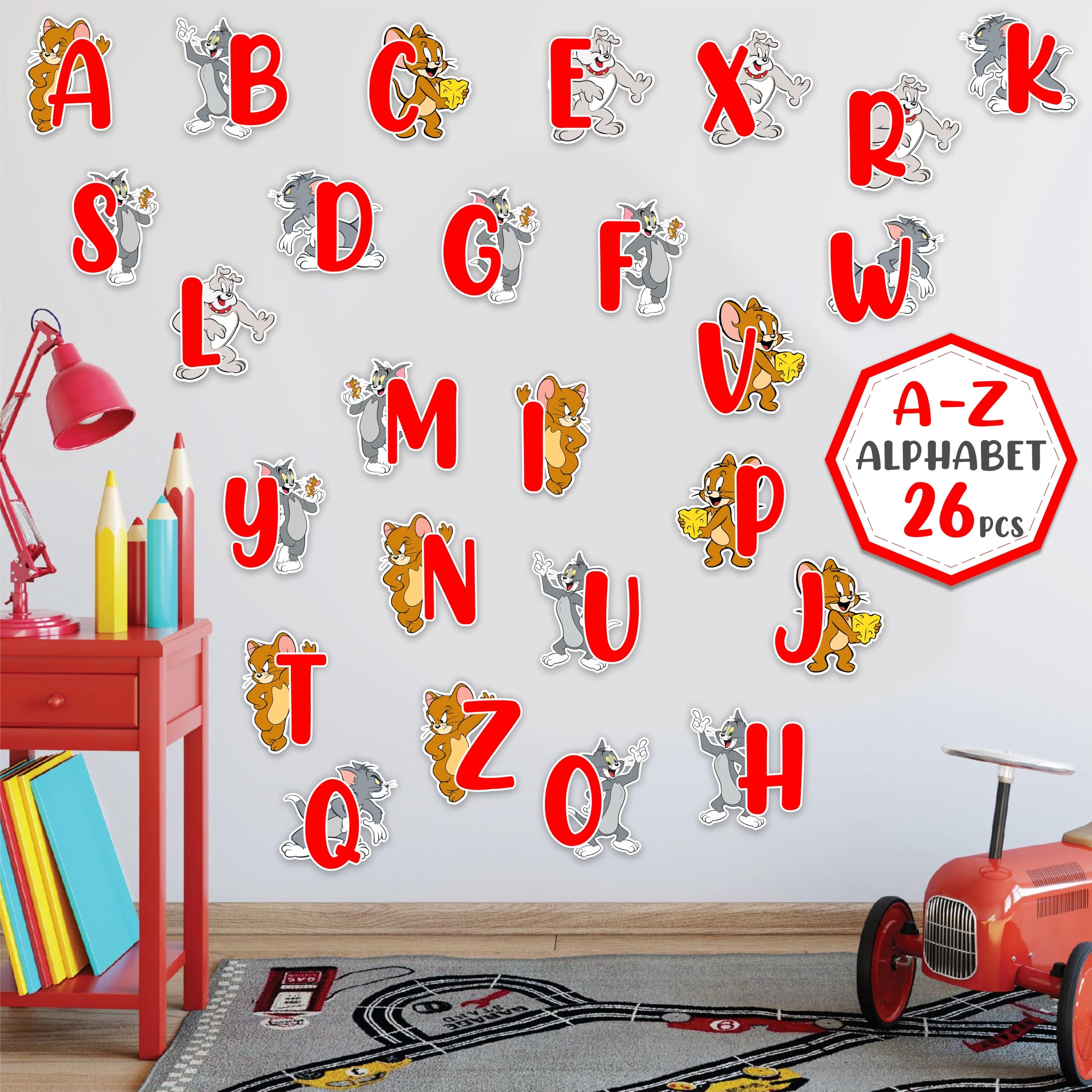 Seyal® Tom & Jery A - Z Alphabet Wall Sticker, Tom & Jerry a - Z Alphabet Wall Sticker, Small - Image 3