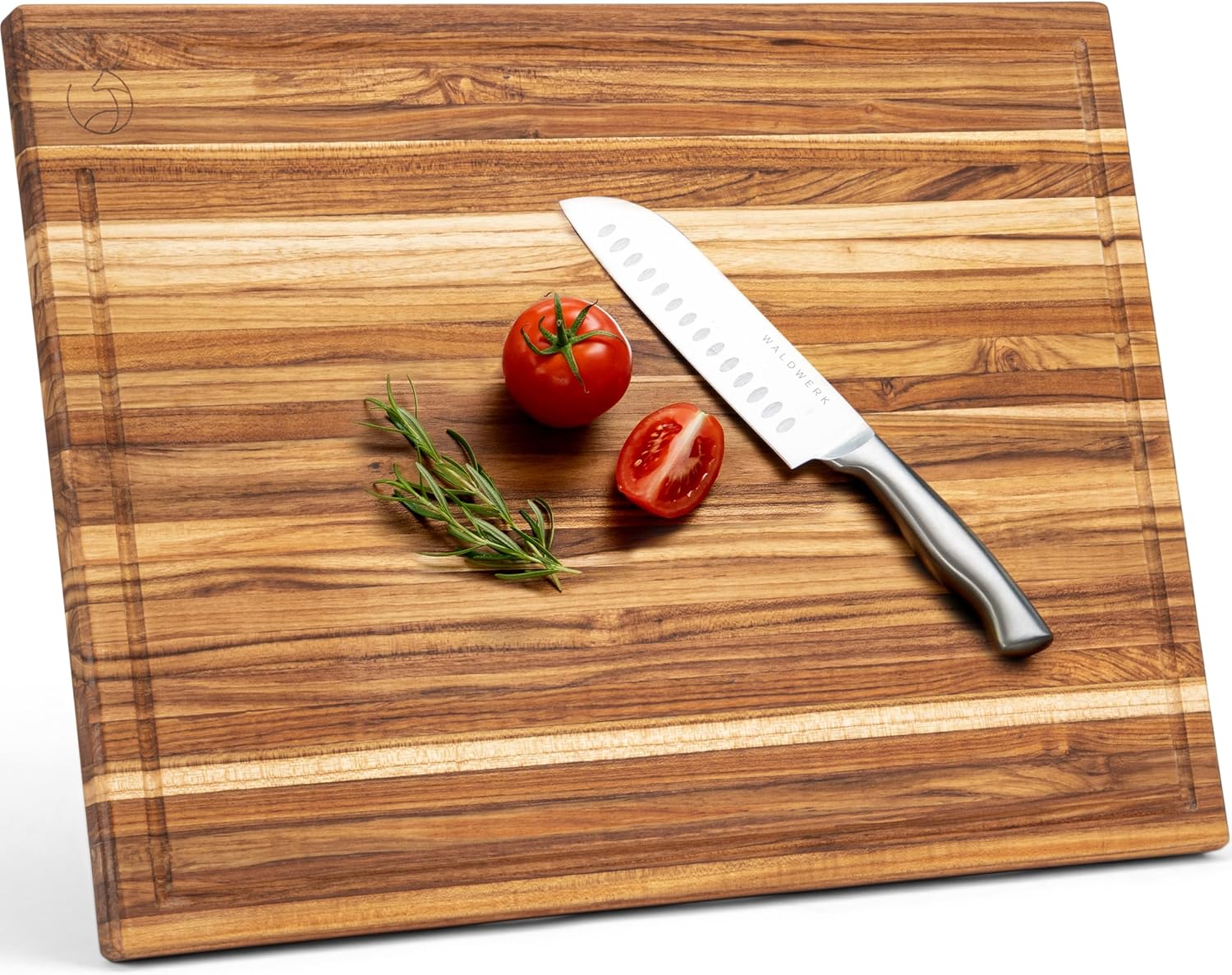 WALDWERK Large Teak Wood Cutting Board (24 x 18 x 1.2") - Solid Wood Cutting Board - Extra Large Teak Wood Chopping Board - Wooden Butcher Block for Kitchen Teak XL 24x18"