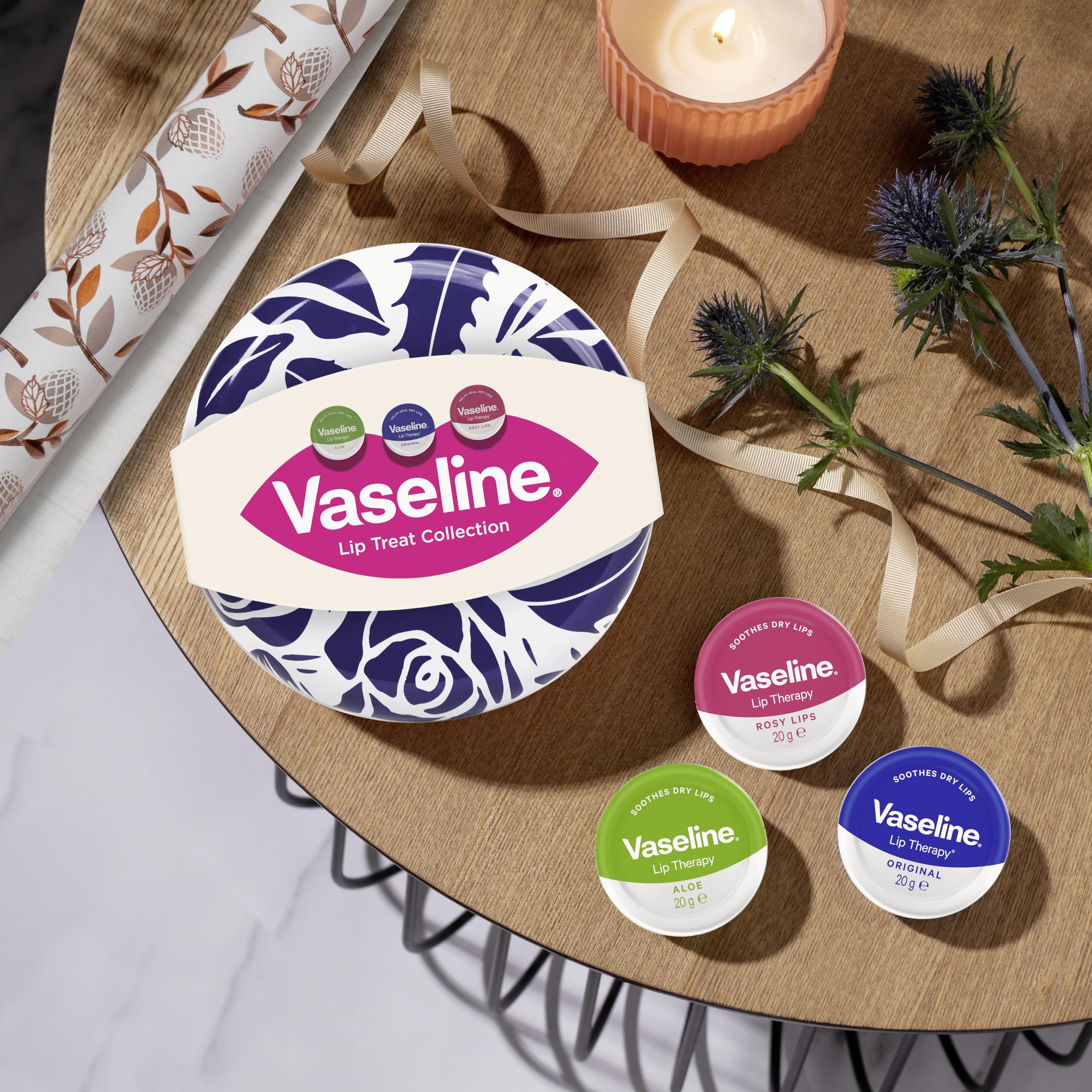 Vaseline Lip Treat Collection Gift Set including Original, Rosy Lips & Aloe lip balm tins perfect gifts for her 3x 20 g - Image 3
