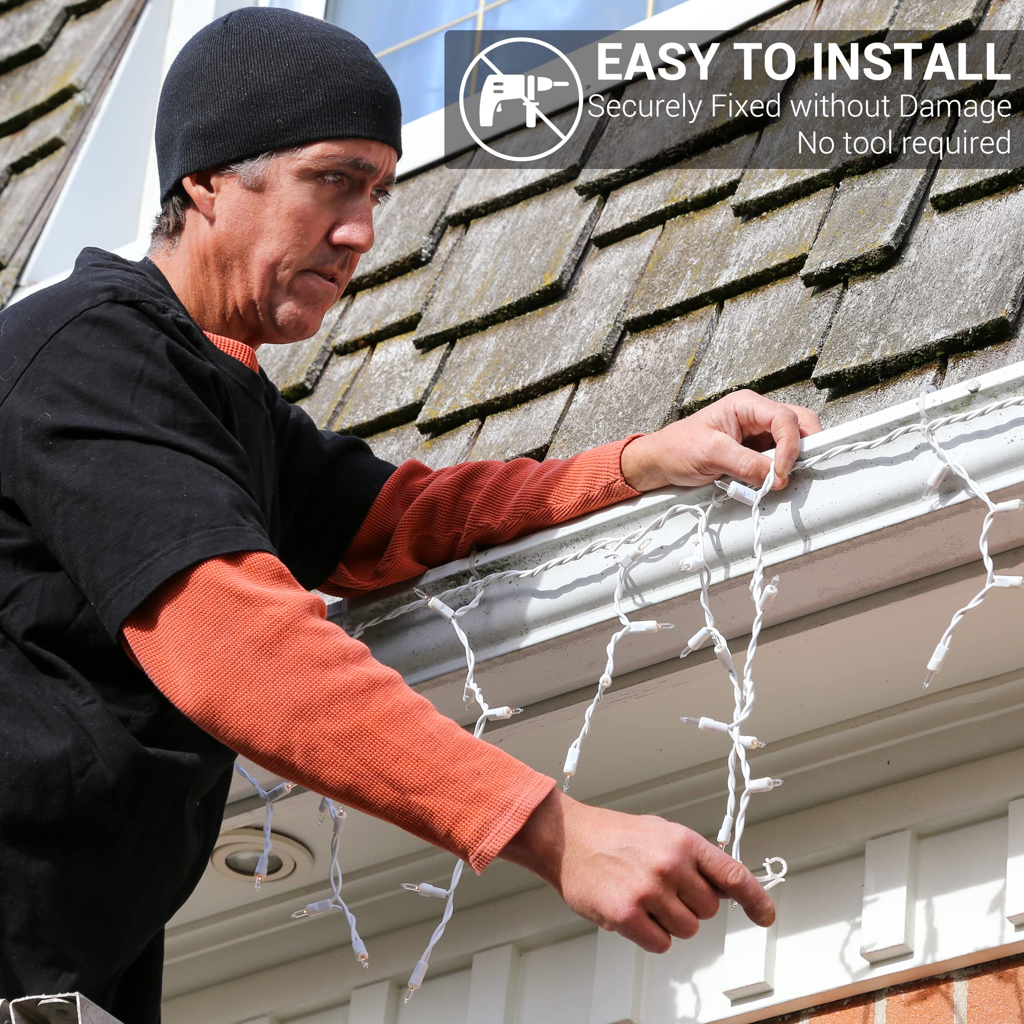 Gutter Screen Light Clips Snapklik.com : Christmas Light Clip, 200 Pack Outdoor Light Clips For ...