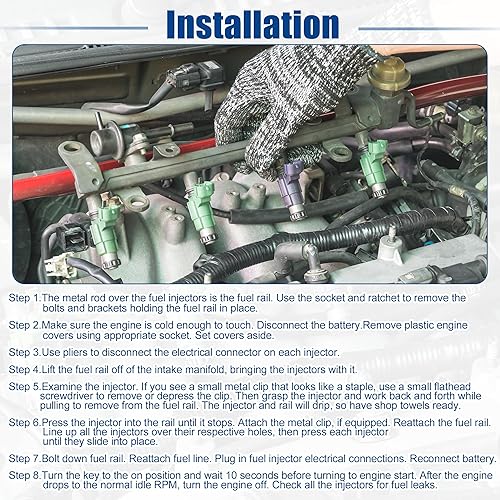 Miniatura 7 de ACROPIX Boquilla de repuesto para inyector de combustible para Volkswagen Beetle 2.0L 1998-2000 No.06A906031C - Paquete de 4