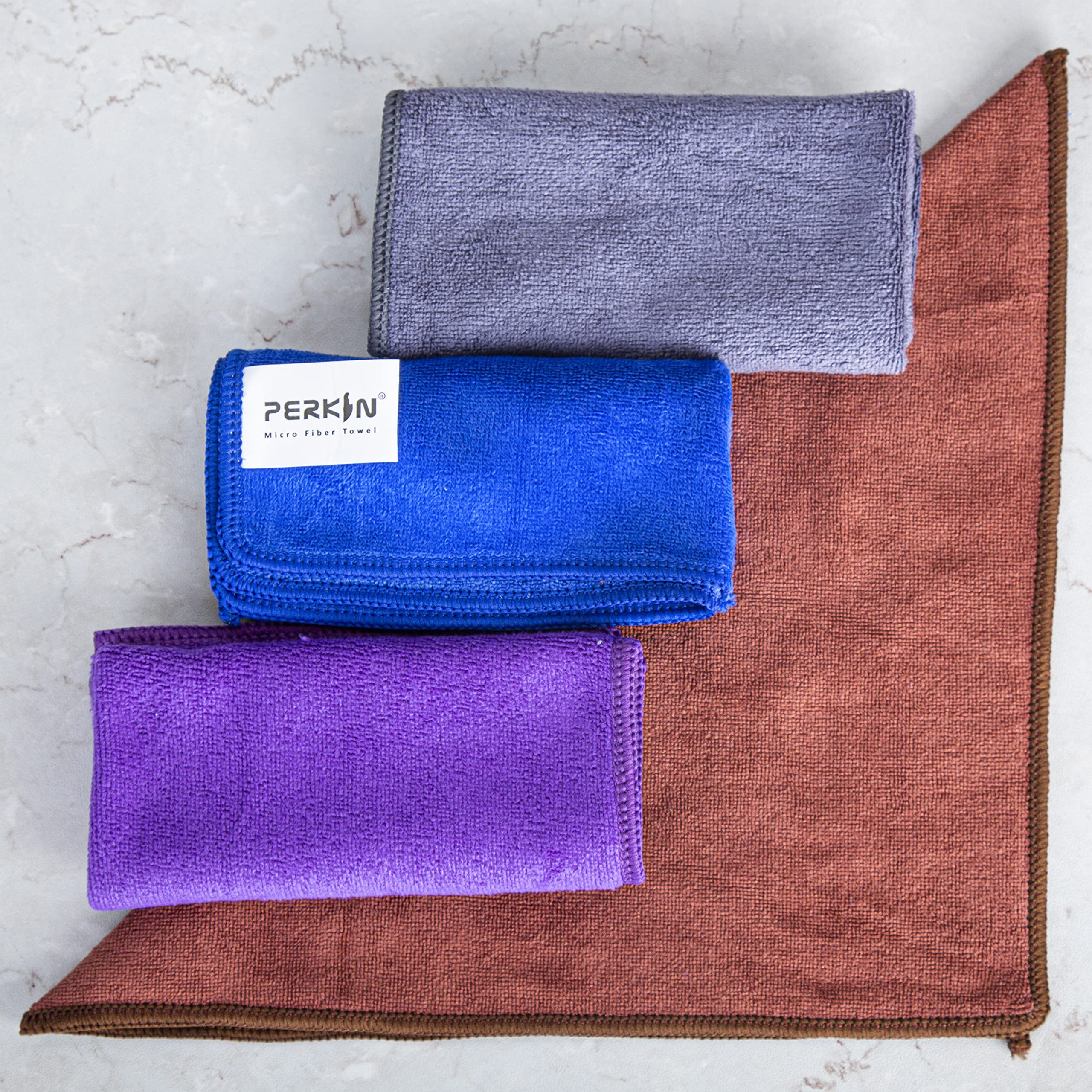 Lot De 4 Chiffons De Nettoyage Pour Verre Smart Home – Bleu Carré En Polyester – Neuf