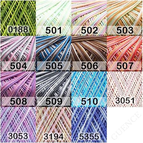 Miniatura 5 de 1 madeja de hilo de algodón mercerizado, hilo de ganchillo para tejer a mano, 100 % algodón mercerizado (color verde 6334)