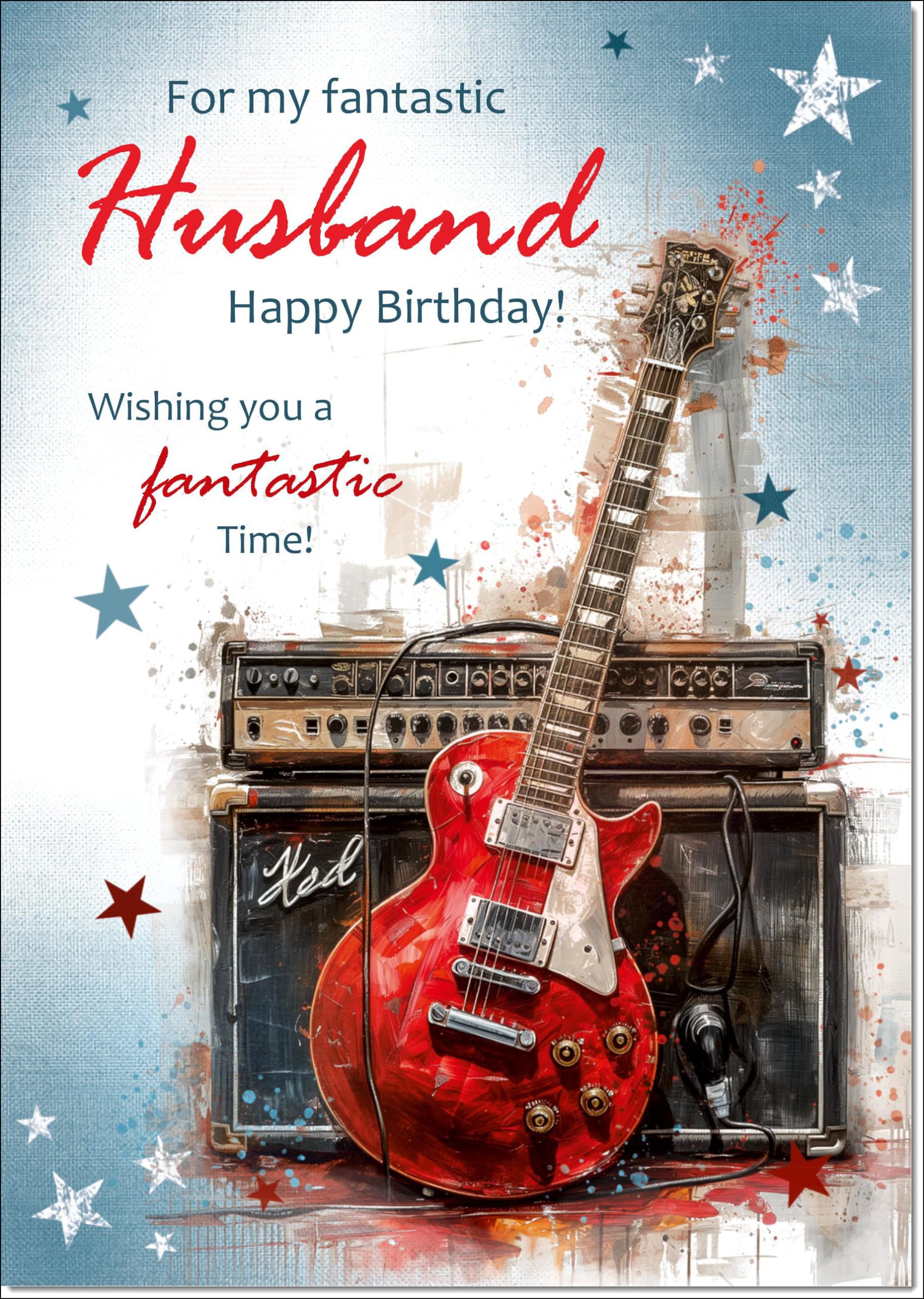 doodlecards Husband Birthday Card Guitar Large A4 Size with Plain Envelope — image 1