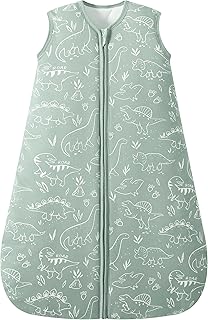 FIEMOL Baby Sleep Sack 0-6 Months, 2.5 TOG Cotton Winter Baby Wearable Blanket with 2-Way Zipper, Warm Soft Sleeping Bag for Newborn Infant Boy Girl, Small Dinosaur