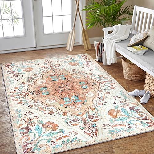 Alfombra de área de 3 x 5, lavable a máquina, alfombra de área para dormitorio, sala de estar, alfombra de entrada, alfombra gruesa de pelo bajo